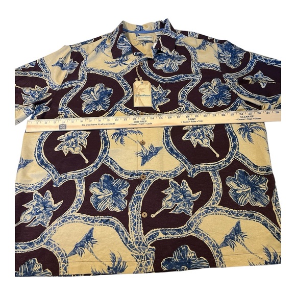 Caribbean Pure Silk Hawaiian Shirt XL NWT Tropical Camp Aloha Oversized Fit - Picture 5 of 8